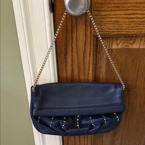 Elegant Navy Blue Chain Shoulder Bag
